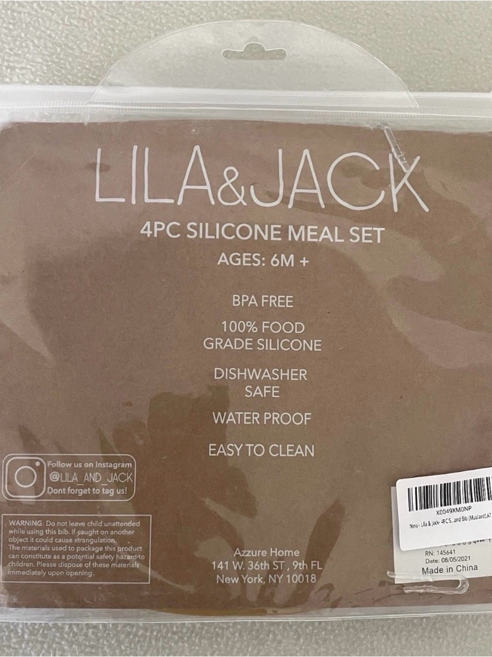 LILA & JACK Mustard Silicone 4-Piece Meal Set - Picture 4 of 7